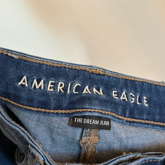 AE Size 4R Hi-Rise Jegging Crop Destroyed Medium Wash - Picture 3 of 5